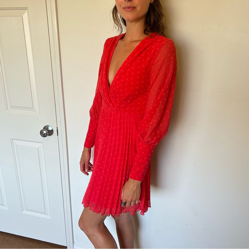 ASOS Design Coral Chiffon Dress